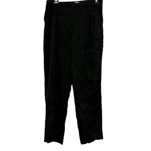 Vince oversized sz 4 65% linen black elastic waist straight leg pockets #3162